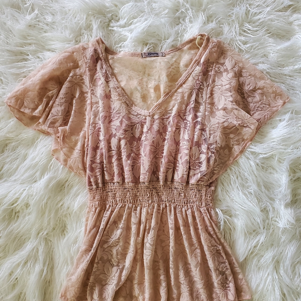 timing mauve lace shirt